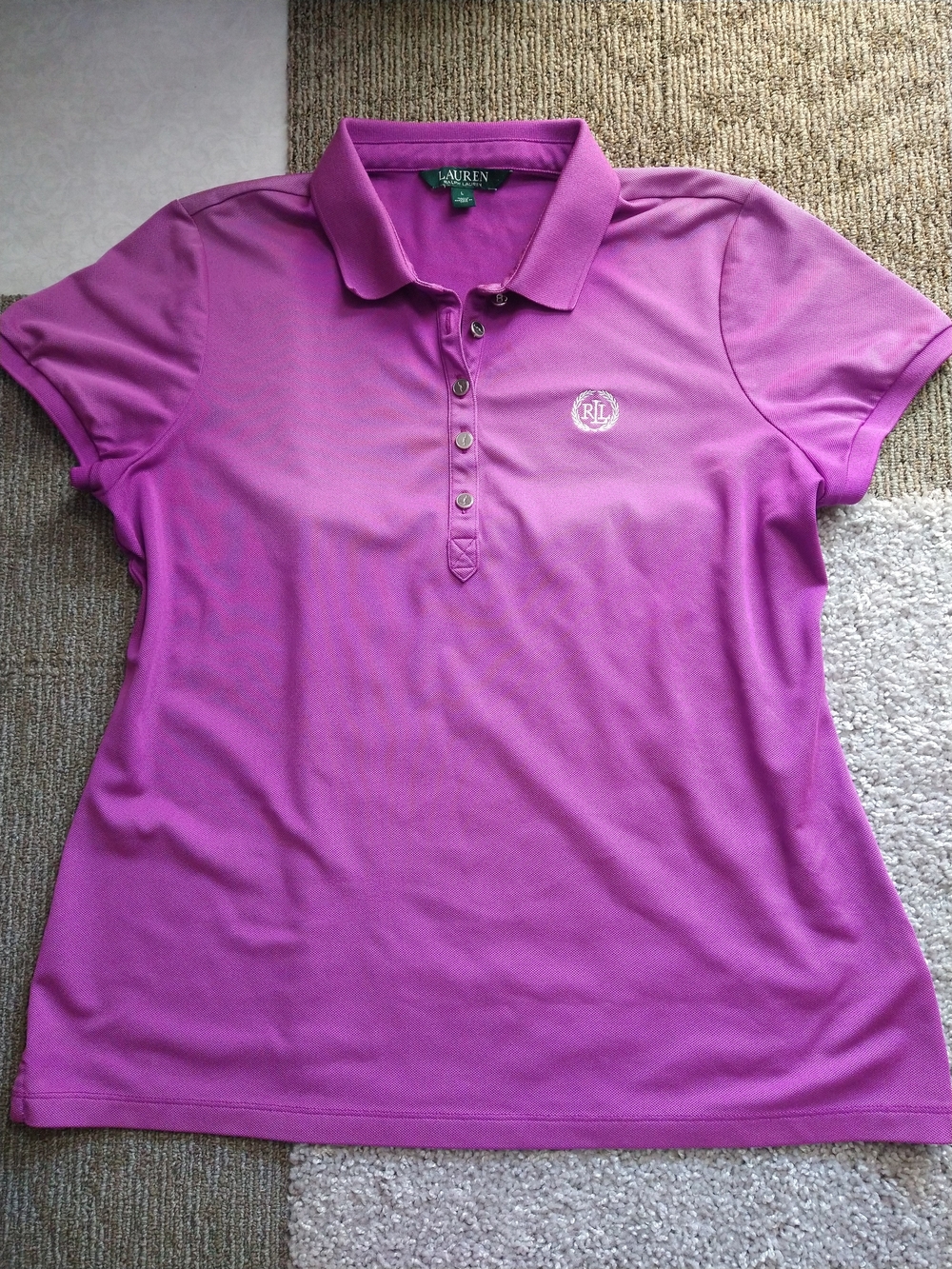 Lauren Ralph Lauren large Purple Polo Shirt - Women's Short Sleeve